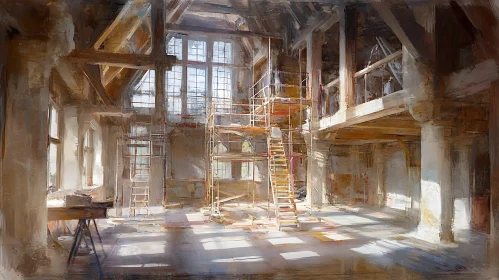 Sunlit Interior Under Construction