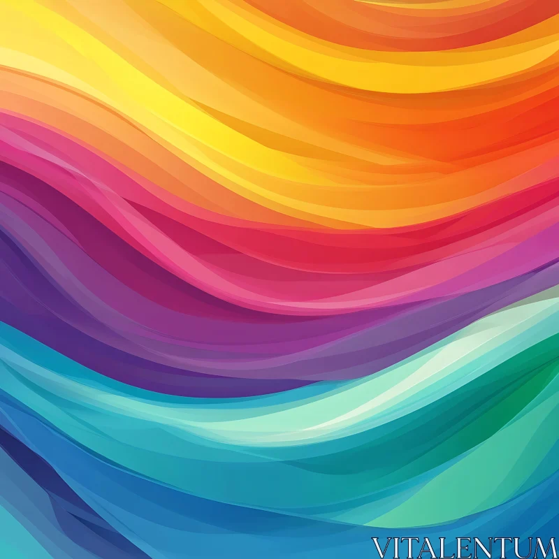 Fluid Color Wave Abstract Design AI Image