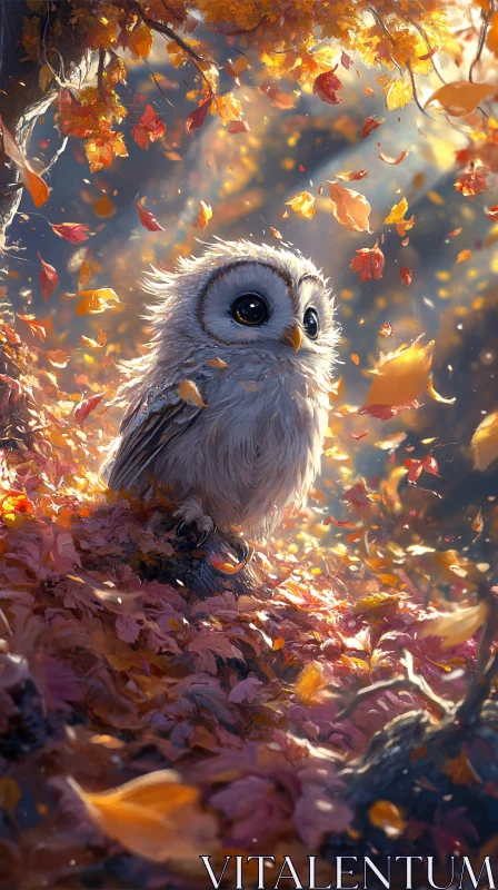 Autumn Forest Owl AI Image