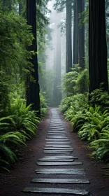 Majestic Redwood Forest Pathway: A Captivating Journey Through Nature