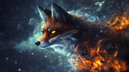 Fox Ablaze: A Creature of Fire and Stars
