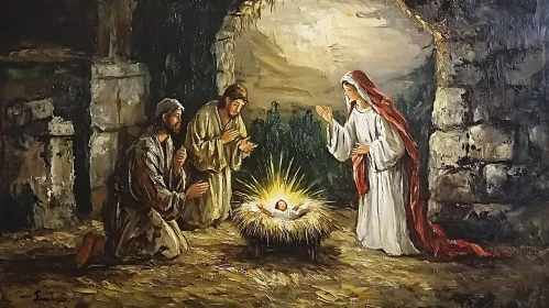 Birth of Jesus Christ Painting