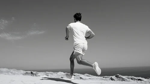 Man Running by the Sea