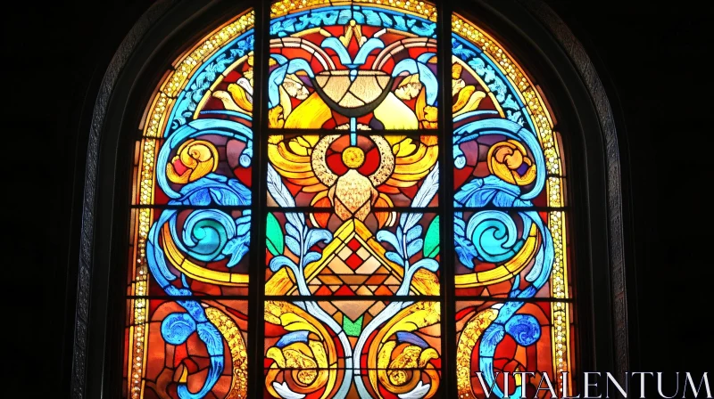 AI ART Colorful Church Window Art