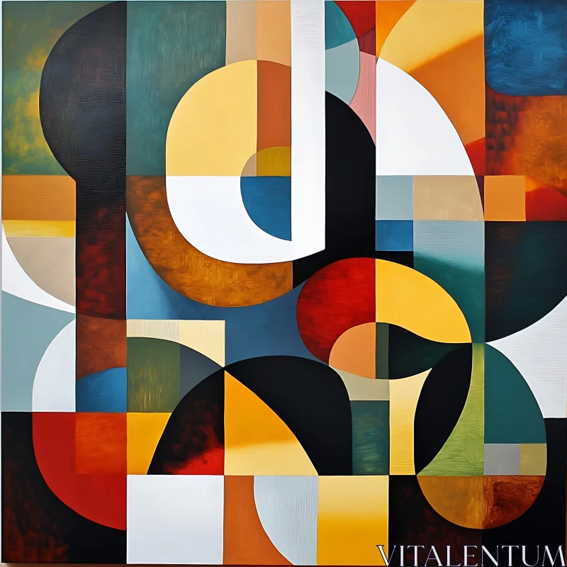 AI ART Colorful Geometric Shapes in Modern Art