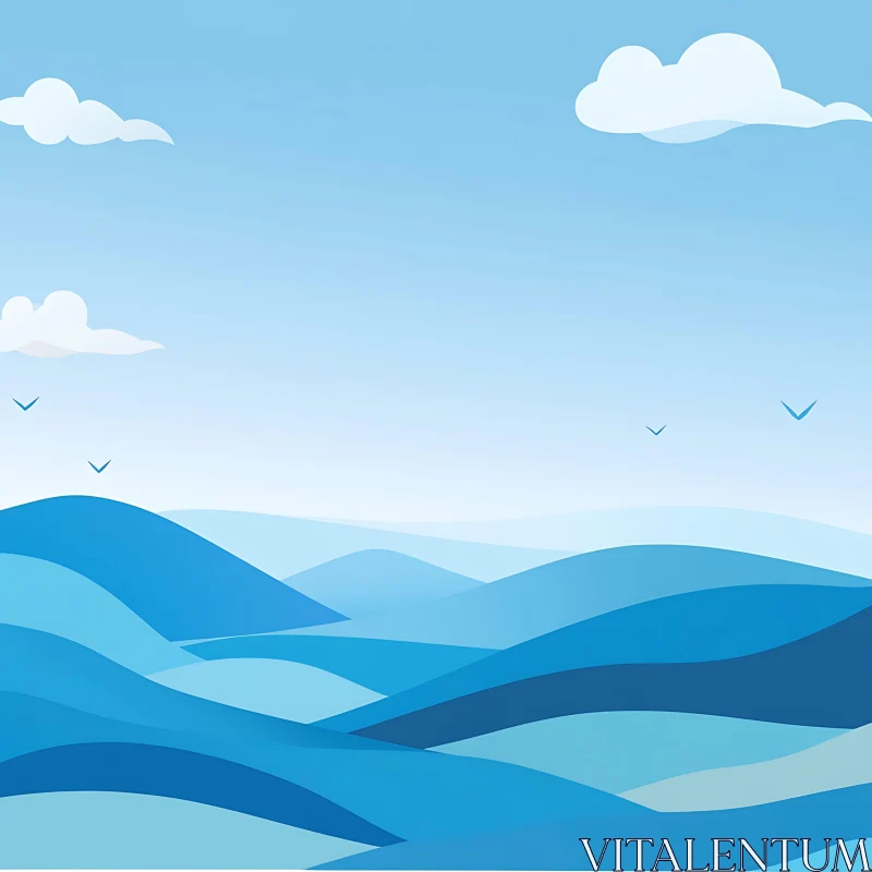 AI ART Stylized Ocean View with Cloudscape