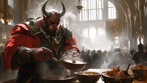 Culinary Orc in Medieval Setting