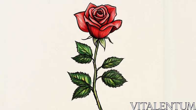 AI ART Intricate Red Rose Artwork