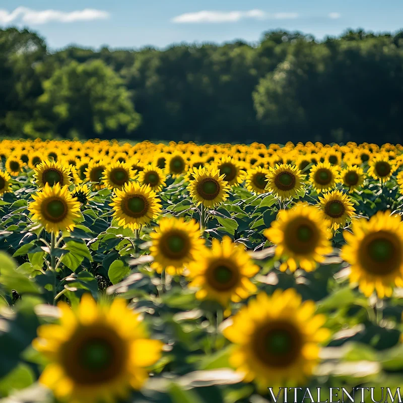 AI ART Lush Sunflower Meadow in Summer Bloom