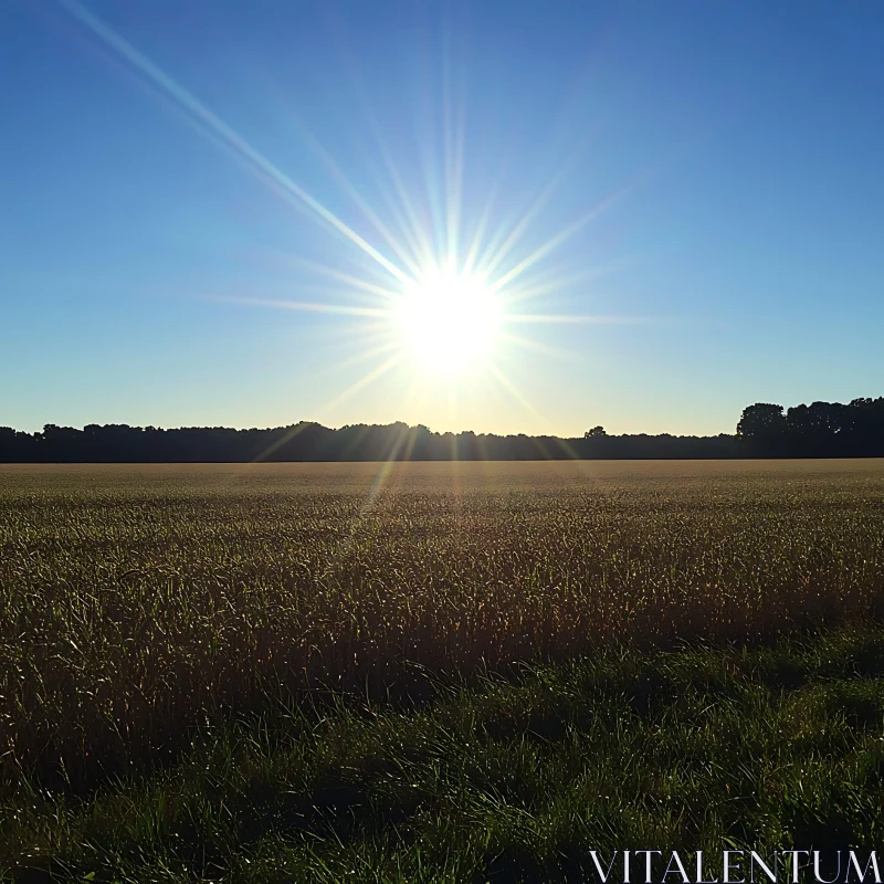 AI ART Wheat Field Basking in Sunlight