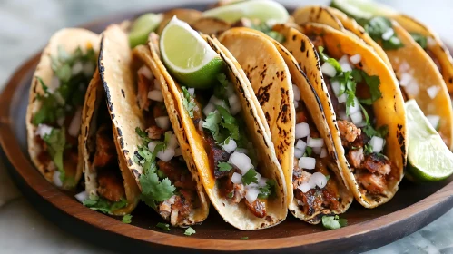 Mouthwatering Tacos with Grilled Meat and Fresh Toppings