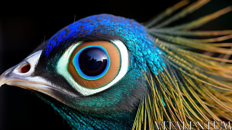 Captivating Peacock Portrait in Photorealistic Style AI Image