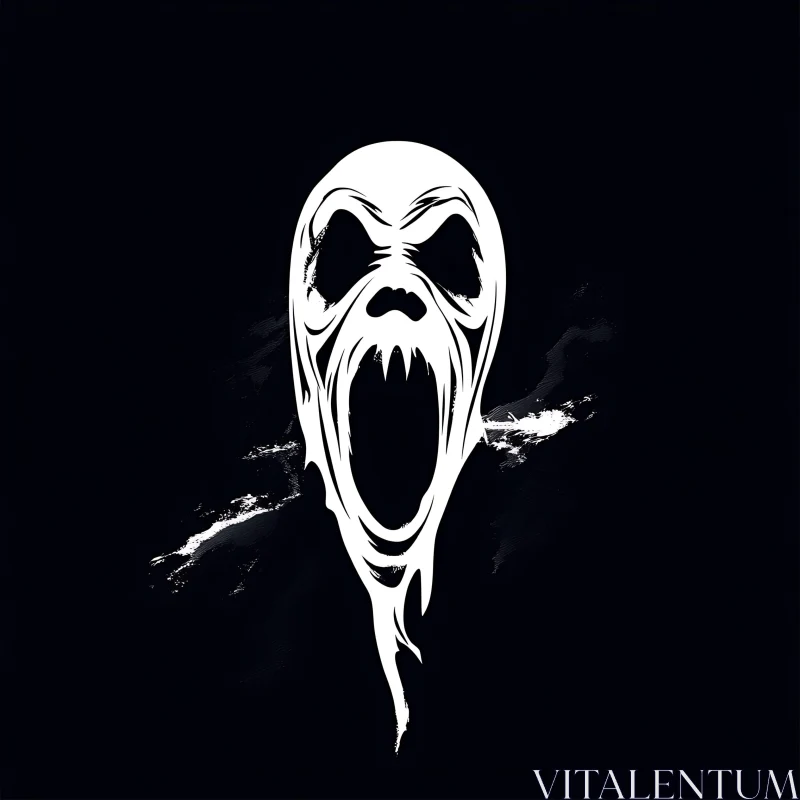 AI ART Screaming Ghost Vector Art