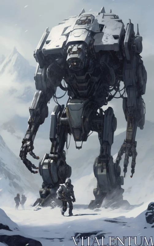 Giant Robot on Patrol AI Image