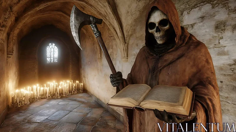 AI ART The Illuminated Codex of the Reaper