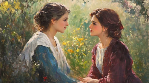 Floral Meadow Women Portrait