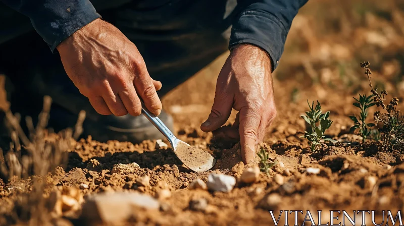 Hands Planting Seedlings Close Up AI Image