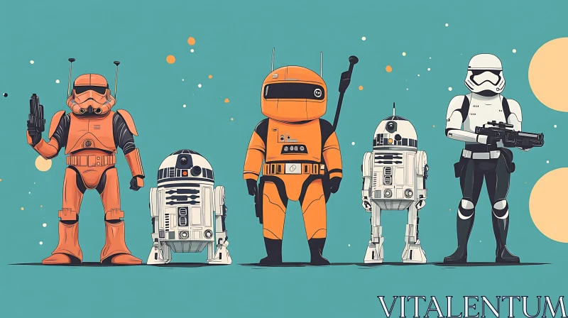 AI ART Whimsical Star Wars Robot Squad