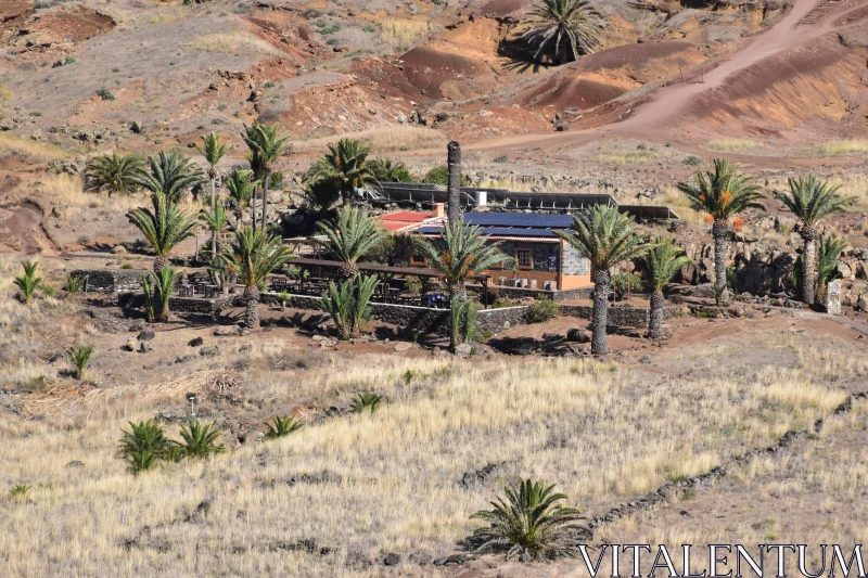 PHOTO House Oasis in Arid Terrain