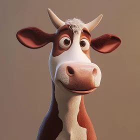 Animated Cow with Gentle Expression