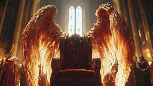 Heavenly Throne with Angel Wings