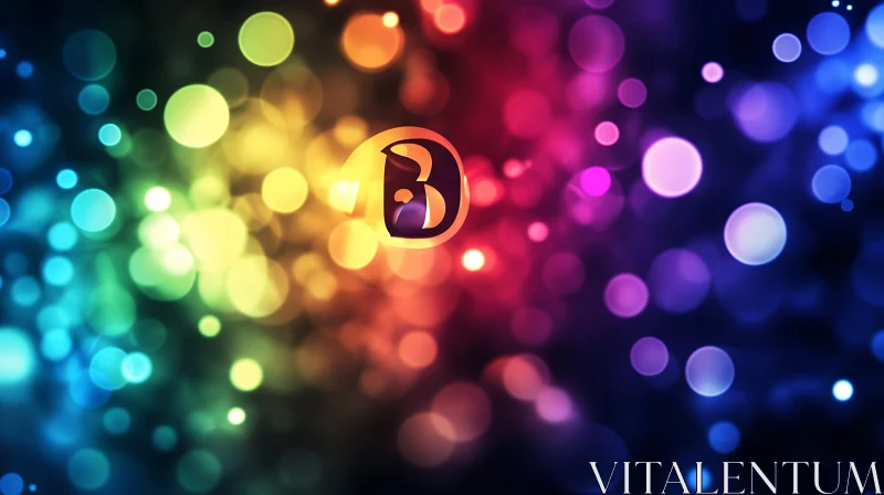 Colorful Bokeh with Central Symbol AI Image