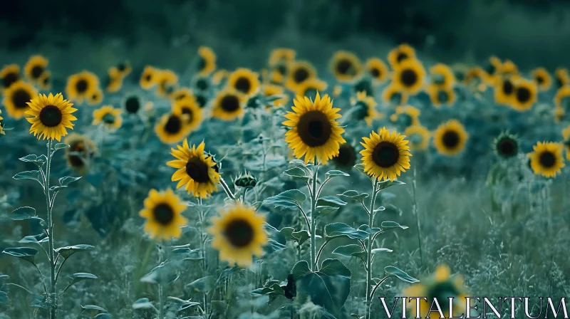 Sunlit Sunflower Meadow AI Image