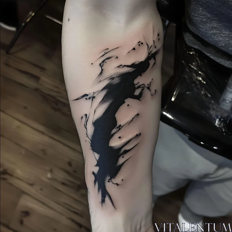 Dynamic Dragon Tattoo Design in Black Ink AI Image