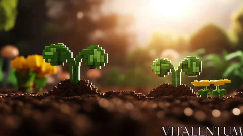 Minecraft Style Sprout Pixel Art AI Image