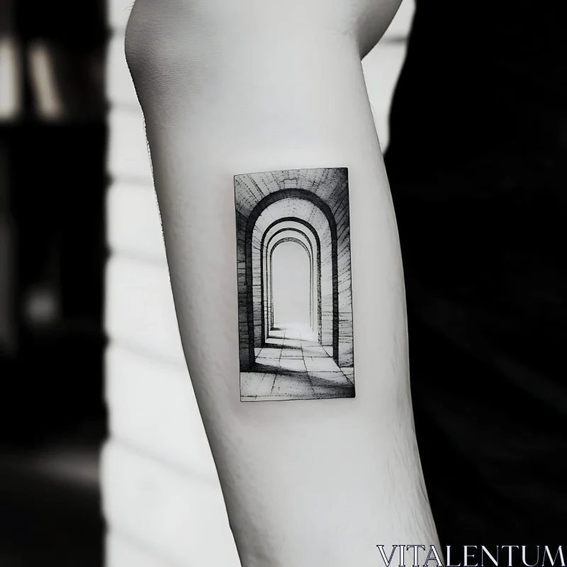 Minimalist Series of Arches Tattoo AI Image