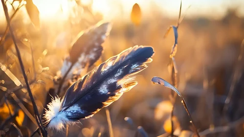 Feather Bathed in Warm Sunlight