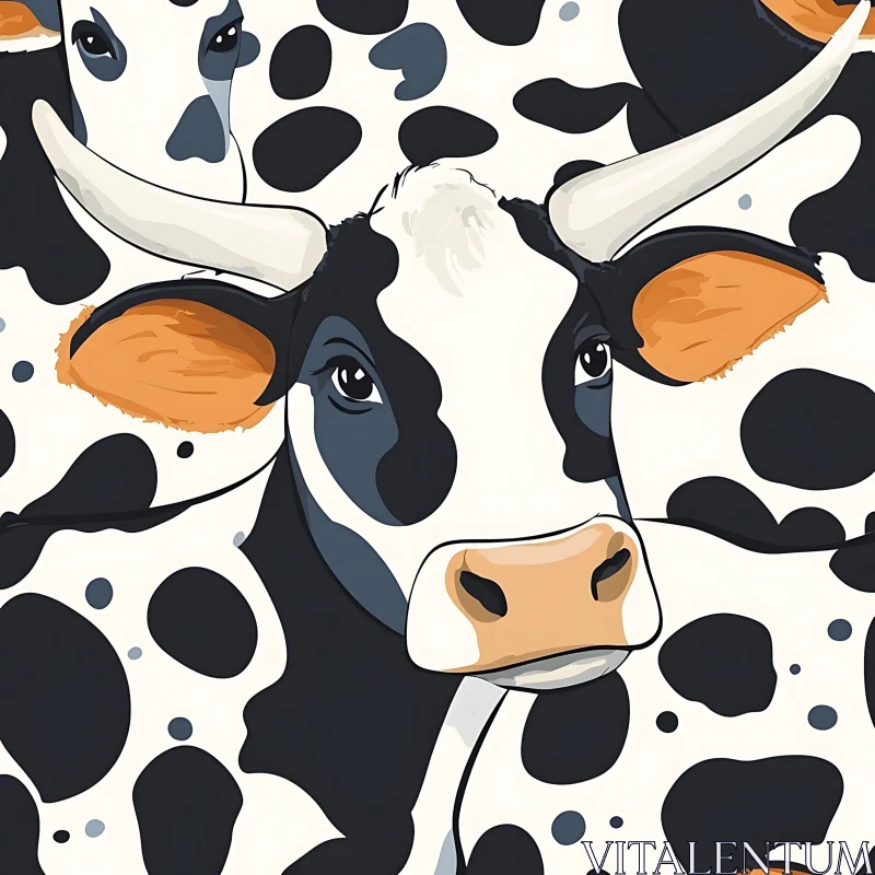 AI ART Whimsical Cow Print Design