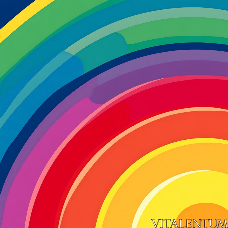 Spectrum of Joy: Rainbow Curve Art AI Image