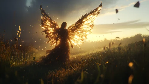 Radiant Angel Wings at Dusk