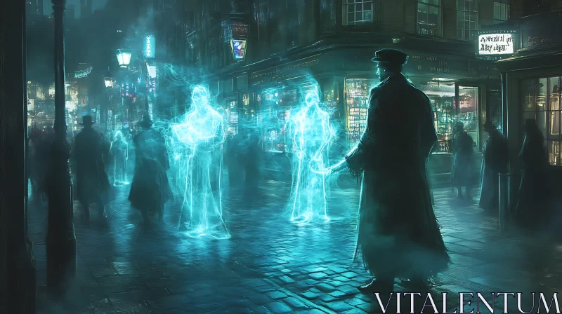 Ethereal Specters in the Night AI Image