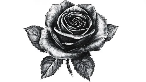 Intricate Floral Art of a Rose