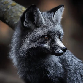 Monochrome Fox in Natural Habitat