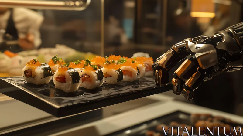 AI ART Sushi Presentation by Robot Hand