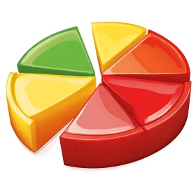 Glossy Pie Chart with Data Segments