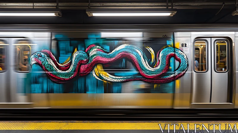 Urban Art on Subway Carriage AI Image