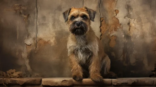 Terrier on a Brick Wall: A Study in Textures and Emotion