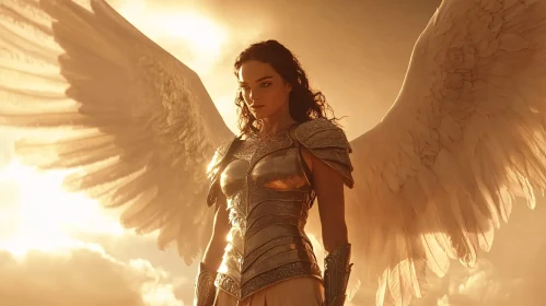 Winged Warrior in Radiant Armor