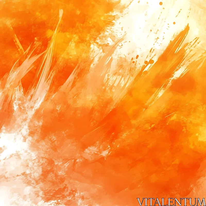 Dynamic Orange Abstract Painting AI Image