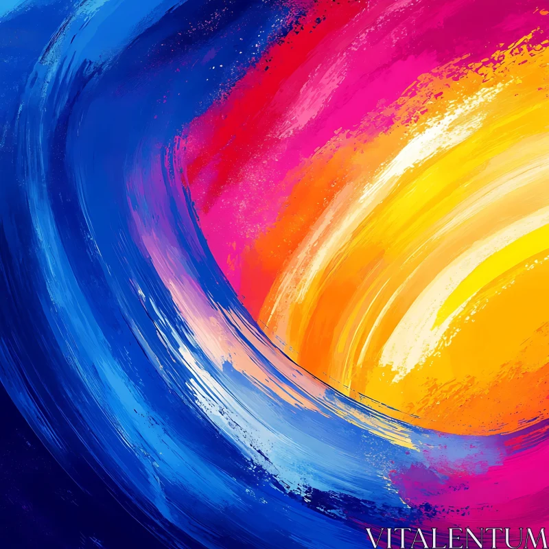 Vivid Color Swirls in Abstract Brushstrokes AI Image