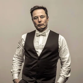 Elon Musk Portrait in Suit