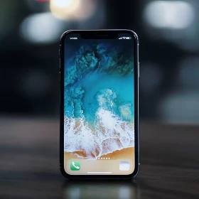Serene Beach on Mobile Screen