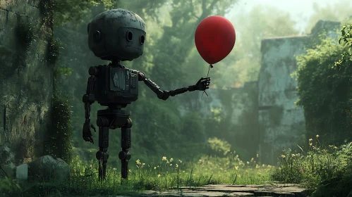 Lonely Robot with Balloon