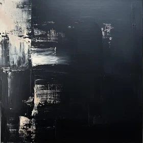 Textured Black and White Abstract Art