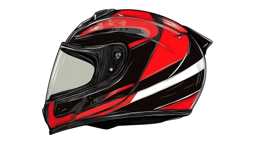 Stylized Vector Art of a Racing Helmet