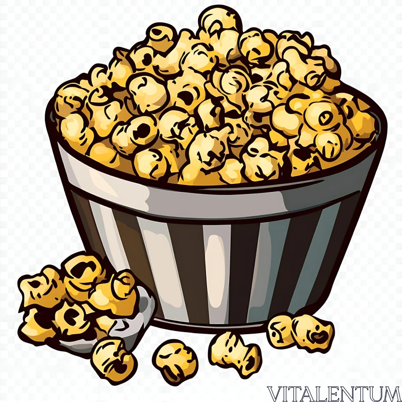 Popcorn Bucket Illustration AI Image